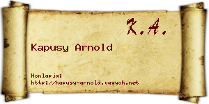 Kapusy Arnold névjegykártya