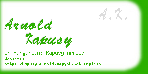 arnold kapusy business card